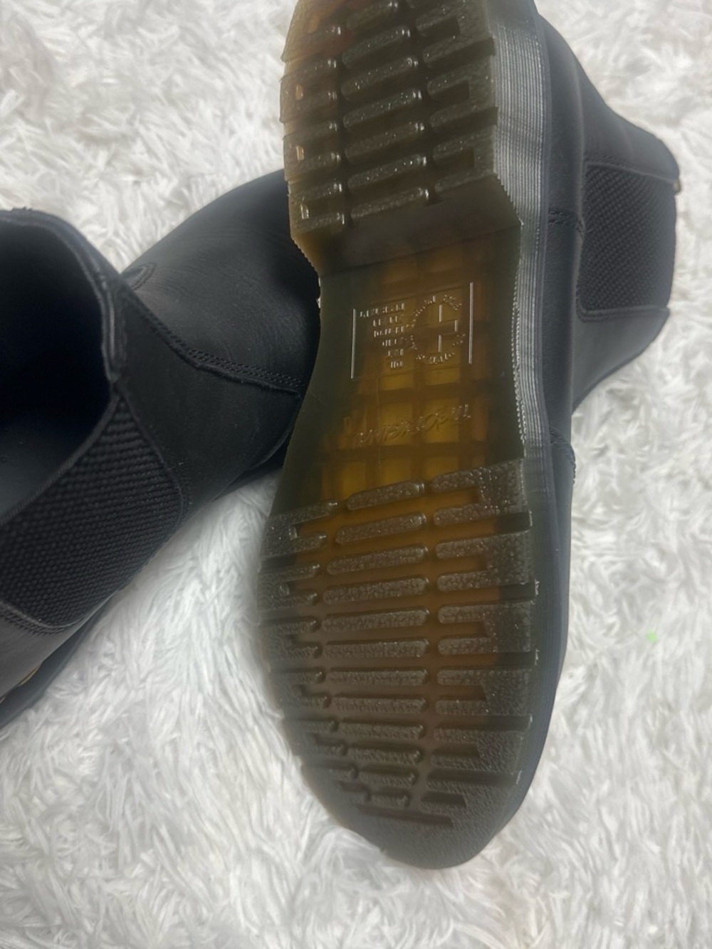 Dr. Martens Black Leather Chelsea Boots with Yellow Welt Stitching - Picture 3 of 4